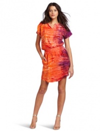 C&C California Women's Short Sleeve Mock Dress, Desert Poppy/Multi, Large C&C California Women's Short Sleeve Mock Dress, Desert Poppy/Multi, Large