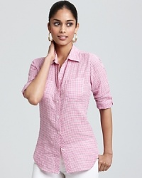 Tailored in a slim fit and soft hue, this C&C California shirt is a feminine spin on the classic button-up. Tailored in a slim fit and soft hue, this C&C California shirt is a feminine spin on the classic button-up.