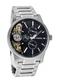 Fossil Men's ME1097 Stainless Steel Bracelet Textured Black Cutaway Dial Chronograph Watch