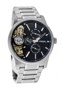 Fossil Men's ME1097 Stainless Steel Bracelet Textured Black Cutaway Dial Chronograph Watch Fossil Men's ME1097 Stainless Steel Bracelet Textured Black Cutaway Dial Chronograph Watch