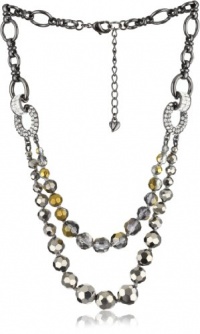 Carolee Midnight Express Hematite-Tone Double Row Frontal Necklace Carolee Midnight Express Hematite-Tone Double Row Frontal Necklace