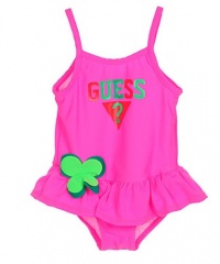 GUESS Logo Swimsuit with Butterfly, PINK (12M) GUESS Logo Swimsuit with Butterfly, PINK (12M)