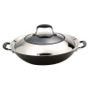 Anolon Advanced Hard Anodized Nonstick 14-Inch Covered Wok with Combo Stainless Steel & Glass Lid