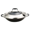 Anolon Advanced Hard Anodized Nonstick 14-Inch Covered Wok with Combo Stainless Steel & Glass Lid