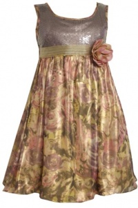 Bonnie Jean Girls 7-16 Sequin Bodice To Foil Print Skirt, Silver, 14 Bonnie Jean Girls 7-16 Sequin Bodice To Foil Print Skirt, Silver, 14
