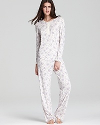 A sweet floral print, textured ribbing and lettuce edges give Lauren Ralph Lauren's pajama set shabby-chic appeal. A sweet floral print, textured ribbing and lettuce edges give Lauren Ralph Lauren's pajama set shabby-chic appeal.