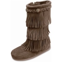 Minnetonka Girls 3-Layer Fringe Boot,Dusty Brown Suede,9 M US Toddler Minnetonka Girls 3-Layer Fringe Boot,Dusty Brown Suede,9 M US Toddler