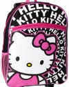 FAB Starpoint Girls 2-6X Hello Kitty 16 Inch Rolling Backpack, Black White Pink, One Size