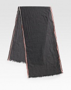 A splendid approach to layering this season, this crinkled scarf with stripe detail is woven in Italian wool with fringed edges for a look and feel that is lightweight yet warm.Fringed ends18 x 68WoolDry cleanMade in Italy