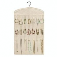 Household Essentials Bracelet and Necklace Hanging Jewelry Organizer, Natural Canvas Household Essentials Bracelet and Necklace Hanging Jewelry Organizer, Natural Canvas