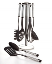 You deserve a hand... or 7! Equip your kitchen for easy prep with essential tools for conquering every recipe that comes your way. From slotted turner to pasta fork, this set includes the versatile basics and brings order & ease to your countertop, too, with the included stand. Lifetime warranty. You deserve a hand... or 7! Equip your kitchen for easy prep with essential tools for conquering every recipe that comes your way. From slotted turner to pasta fork, this set includes the versatile basics and brings order & ease to your countertop, too, with the included stand. Lifetime warranty.