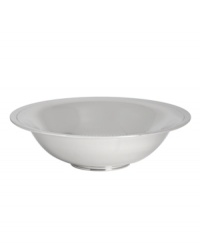 Echoing the elegant details of a wedding dress, this serving tray from Vera Wang's Grosgrain collection marries clean lines in lavish silver plate with ribbon-inspired trim. Echoing the elegant details of a wedding dress, this serving tray from Vera Wang's Grosgrain collection marries clean lines in lavish silver plate with ribbon-inspired trim.