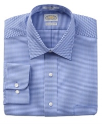 Check, please. This patterned shirt from Eagle gives your classic dress style a current update. Check, please. This patterned shirt from Eagle gives your classic dress style a current update.