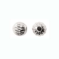 Silver Plated Fluted Round Metal Beads 6mm (50) 36124 Silver Plated Fluted Round Metal Beads 6mm (50) 36124