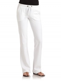 THE LOOKRibbed elastic waistband with contrast tippingDrawstring front with grommetsDual front patch pockets with ribbed trimRib-knit trim with grommets at faux back pocketsTHE FITRise, about 8Inseam, about 31THE MATERIALCottonCARE & ORIGINHand washImportedModel shown is 5'11 (180cm) wearing US size 4. THE LOOKRibbed elastic waistband with contrast tippingDrawstring front with grommetsDual front patch pockets with ribbed trimRib-knit trim with grommets at faux back pocketsTHE FITRise, about 8Inseam, about 31THE MATERIALCottonCARE & ORIGINHand washImportedModel shown is 5'11 (180cm) wearing US size 4.