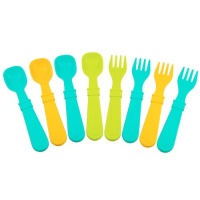 Re-Play 8 Count Utensils, Aqua, Green, Orange