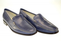 TOD'S Women's Devon Moc Leather Blue Loafers Sz 37 1/2 04D9221 TOD'S Women's Devon Moc Leather Blue Loafers Sz 37 1/2 04D9221