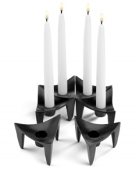Arrange for dramatic lighting with Dansk. Design With Light triangle candle holders make a bold statement when spread throughout a room or cleverly arranged in one hexagonal formation. Arrange for dramatic lighting with Dansk. Design With Light triangle candle holders make a bold statement when spread throughout a room or cleverly arranged in one hexagonal formation.