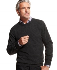 Layer on the luxury with this lightweight Club Room cashmere sweater for an outfit that's as refined as you are. Layer on the luxury with this lightweight Club Room cashmere sweater for an outfit that's as refined as you are.