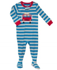He'll be ready to be the hero in any dream with this fun fire-engine footed coverall from Carter's. He'll be ready to be the hero in any dream with this fun fire-engine footed coverall from Carter's.