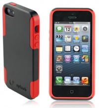 Splash Medley Dual-Layer Hybrid Case/Cover for iPhone 5 - Black/Red Splash Medley Dual-Layer Hybrid Case/Cover for iPhone 5 - Black/Red
