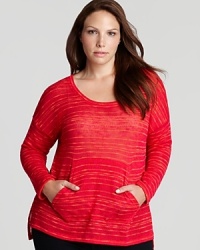 With a sheer burnout finish and a modern high/low hem, this Splendid Plus top adds edge to your everyday style routine. With a sheer burnout finish and a modern high/low hem, this Splendid Plus top adds edge to your everyday style routine.