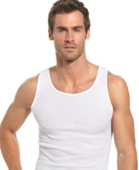 Keep your week days covered with this ribbed tank top five pack from Alfani. Keep your week days covered with this ribbed tank top five pack from Alfani.