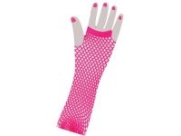 80's Neon Pink Long Fishnet Adult Gloves 80's Neon Pink Long Fishnet Adult Gloves
