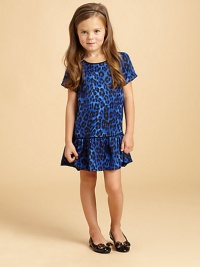 Bright cheetah spots are eye-catching in an effortless little woven dress with a dropped waist.Round contrast necklineShort sleeves, softly gathered at the shouldersKeyhole button back closeDropped waist with contrast pipingFront pocketsGathered full skirtPolyesterMachine washImported Bright cheetah spots are eye-catching in an effortless little woven dress with a dropped waist.Round contrast necklineShort sleeves, softly gathered at the shouldersKeyhole button back closeDropped waist with contrast pipingFront pocketsGathered full skirtPolyesterMachine washImported