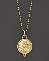 18K yellow gold angel pendant. Designed by Temple St. Clair.