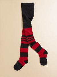She'll make a bold statement in these funky striped tights. Striped designPull-on styleRibbed elastic waist80% cotton/18% polyamide/2% elastaneMachine washMade in Italy She'll make a bold statement in these funky striped tights. Striped designPull-on styleRibbed elastic waist80% cotton/18% polyamide/2% elastaneMachine washMade in Italy