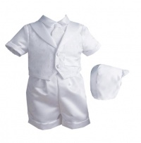 Lauren Madison baby boy Christening Baptism Special occasion Infant Cross Dobby Vestie Set With Pleated Satin Boxer Short, White, 9-12 Months Lauren Madison baby boy Christening Baptism Special occasion Infant Cross Dobby Vestie Set With Pleated Satin Boxer Short, White, 9-12 Months