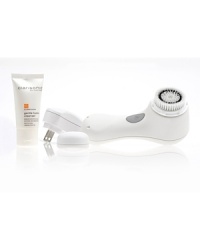 Discover the Dermatologists' secret to silky-smooth, radiantly fresh skin. Clarisonic goes beyond cleansing by using sonic technology to gently yet deeply cleanse pores of environmental toxins, makeup and bacteria-without abrasion or harsh chemicals. Unlike superficial cleansing, CLARISONIC® removes greater than six times more makeup and actually increases product absorption-making skin more receptive to skincare ingredients (up to 61% of Vitamin C in a recent clinical study). With regular daily use the Clarisonic reduces dry skin patches, oily areas and blemishes and immediately leaves skin feeling and looking smoother. Developed by the lead inventor of Sonicare® and used and recommended by leading dermatologists and cosmetic surgeons.