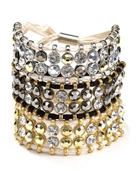 Add a touch of bohemian-inspired glamour to your look with an eye-catching crystal-embellished bracelet from Aqua. Add a touch of bohemian-inspired glamour to your look with an eye-catching crystal-embellished bracelet from Aqua.