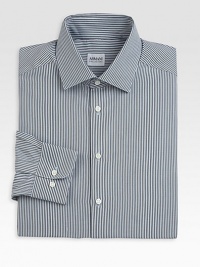 A double dose of sophisticated stripes, handsomely woven in crisp cotton.Button-frontSpread collarCottonDry cleanImported A double dose of sophisticated stripes, handsomely woven in crisp cotton.Button-frontSpread collarCottonDry cleanImported