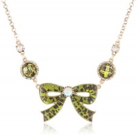 Betsey Johnson A Day at the Zoo Leopard Bow Pendant Necklace, 19 Betsey Johnson A Day at the Zoo Leopard Bow Pendant Necklace, 19