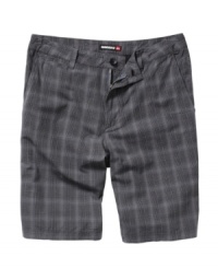 The perfect plaid addition to your summer-ready style are these shorts from Quiksilver with a funky print. The perfect plaid addition to your summer-ready style are these shorts from Quiksilver with a funky print.