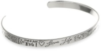 Sterling Silver Love Life Be Brave Cuff Bracelet