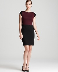 Bold color blocked details is the definitive trend of the new season. This Aqua dress, made from flattering stretch ponte, is the ultimate statement piece to update your fall wardrobe. Bold color blocked details is the definitive trend of the new season. This Aqua dress, made from flattering stretch ponte, is the ultimate statement piece to update your fall wardrobe.