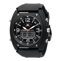 U.S. Polo Assn. Men's US9052 Analog-Digital Black Dial Black Rubber Strap Watch U.S. Polo Assn. Men's US9052 Analog-Digital Black Dial Black Rubber Strap Watch