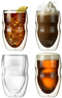 Serafino Double Wall 12 oz Beverage & Coffee Glasses - Set of 4 Insulated Drinking Glasses Serafino Double Wall 12 oz Beverage & Coffee Glasses - Set of 4 Insulated Drinking Glasses