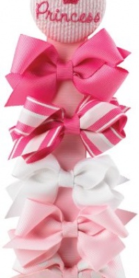 Mud Pie Baby Little Princess Hair Bows with Holder, Pink, Set of 5 Mud Pie Baby Little Princess Hair Bows with Holder, Pink, Set of 5