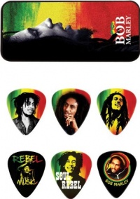 Dunlop Bob Marley Rasta Man Pick Tin with 6 Medium Picks Dunlop Bob Marley Rasta Man Pick Tin with 6 Medium Picks