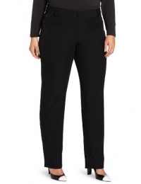 Jones New York Women's Plus-Size Straight Leg Pant With Seaming, Black, 16W