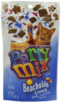 Friskies Party Mix, Beachside Crunch Cat Treats, Shrimp, Crab & Tuna Flavors, 2.1-Ounce Pouches (Pack of 10) Friskies Party Mix, Beachside Crunch Cat Treats, Shrimp, Crab & Tuna Flavors, 2.1-Ounce Pouches (Pack of 10)