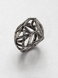 From the Wicked Collection. A structural style with brilliant diamonds set blackened sterling silver. Black rhodium-plated sterling silverDiamonds, .1 tcwWidth, about 1Imported From the Wicked Collection. A structural style with brilliant diamonds set blackened sterling silver. Black rhodium-plated sterling silverDiamonds, .1 tcwWidth, about 1Imported