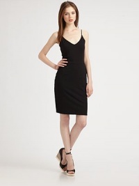 Cotton-rich cami dress has a darted waist, adjustable spaghetti straps and an ultra-low v-neck. V-neckAdjustable spaghetti strapsAbout 22 from natural waist94% cotton/6% elastaneMachine washMade in USA of Italian fabricModel shown is 5'10 (177cm) wearing US size Small. Cotton-rich cami dress has a darted waist, adjustable spaghetti straps and an ultra-low v-neck. V-neckAdjustable spaghetti strapsAbout 22 from natural waist94% cotton/6% elastaneMachine washMade in USA of Italian fabricModel shown is 5'10 (177cm) wearing US size Small.