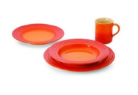 Le Creuset Stoneware 4-Piece Dinnerware Set, Flame Le Creuset Stoneware 4-Piece Dinnerware Set, Flame