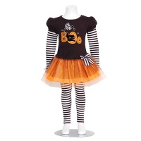 Bonnie Jean Girls Cat Boo Halloween Tutu Dress Outfit Set, Black , 4 Bonnie Jean Girls Cat Boo Halloween Tutu Dress Outfit Set, Black , 4