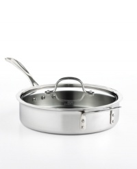 Brilliant good looks. Perfect gourmet results. Combining the long-lasting radiance of stainless steel with the superior performance of a highly conductive, heavy-gauge aluminum core, the Calphalon Tri-Ply saute pan makes it easy to prepare mouthwatering meals day after day -- each more memorable than the last. Lifetime warranty. Brilliant good looks. Perfect gourmet results. Combining the long-lasting radiance of stainless steel with the superior performance of a highly conductive, heavy-gauge aluminum core, the Calphalon Tri-Ply saute pan makes it easy to prepare mouthwatering meals day after day -- each more memorable than the last. Lifetime warranty.